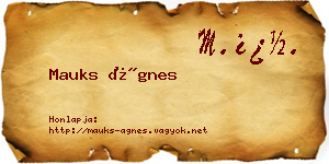 Mauks Ágnes névjegykártya