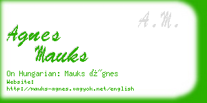 agnes mauks business card